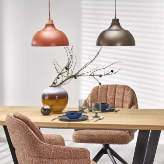 Suspension Cap 1 lumière – brun & pin – en métal et bois – style moderne