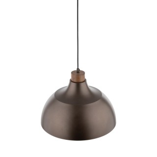 Suspension Cap 1 lumière – brun & pin – en métal et bois – style moderne