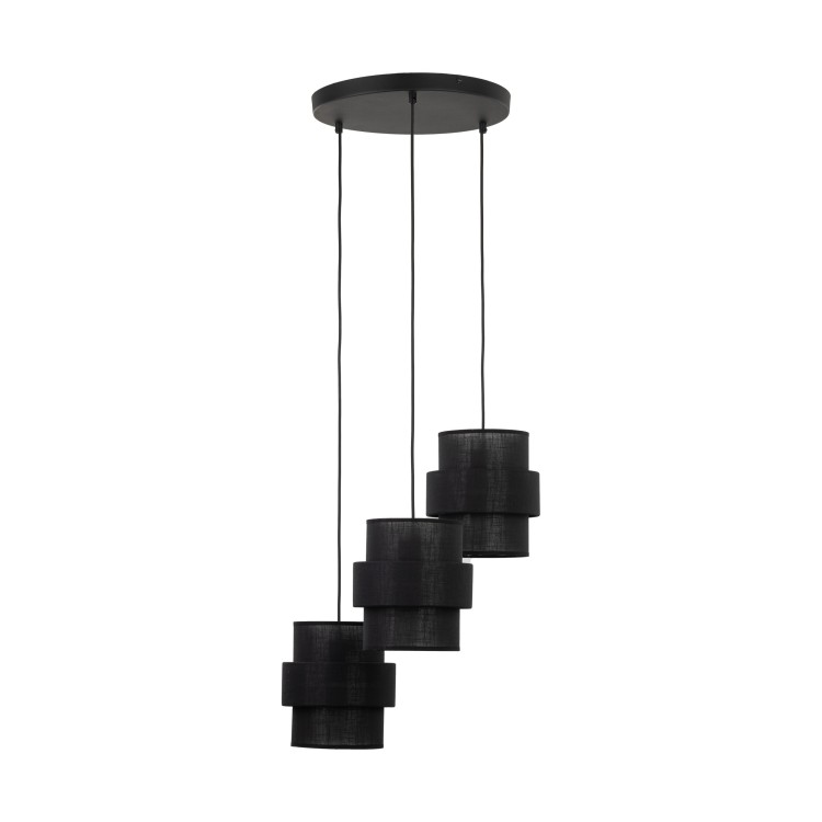 LAMPE SUSPENDUE NOIRE CALISTO 3 CERCLES