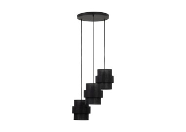 LAMPE SUSPENDUE NOIRE CALISTO 3 CERCLES