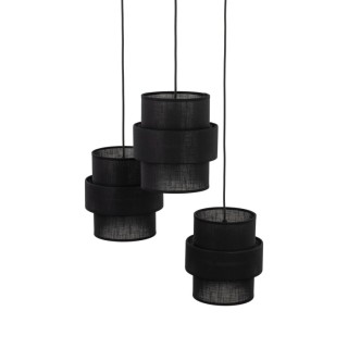 LAMPE SUSPENDUE NOIRE CALISTO 3 CERCLES