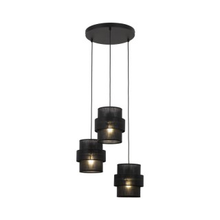 LAMPE SUSPENDUE NOIRE CALISTO 3 CERCLES