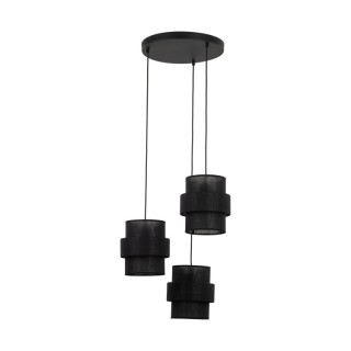 LAMPE SUSPENDUE NOIRE CALISTO 3 CERCLES