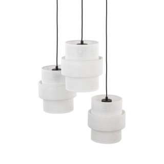 Suspension Calisto 3 lumières – noir – en métal – style moderne et loft