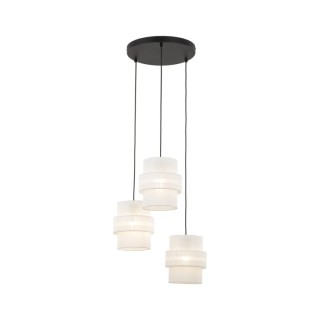 Suspension Calisto 3 lumières – noir – en métal – style moderne et loft
