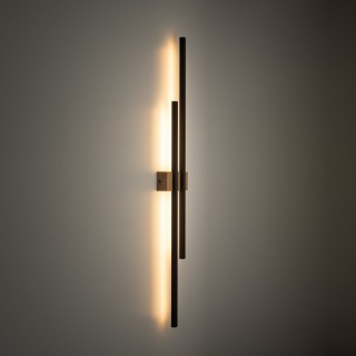 Applique murale Flash 2 lumières – pin & noir – en bois – style moderne et loft