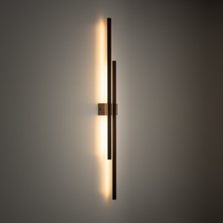 Applique murale Flash 2 lumières – pin & noir – en bois – style moderne et loft