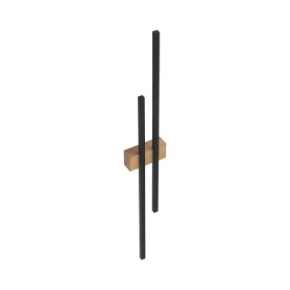 Applique murale Flash 2 lumières – pin & noir – en bois – style moderne et loft