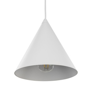 Suspension Cono 1 lumière – blanc – en métal – style moderne et loft