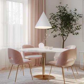 Suspension Cono 1 lumière – blanc – en métal – style moderne et loft