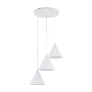 Suspension Cono 3 lumières – blanc – en métal – style moderne