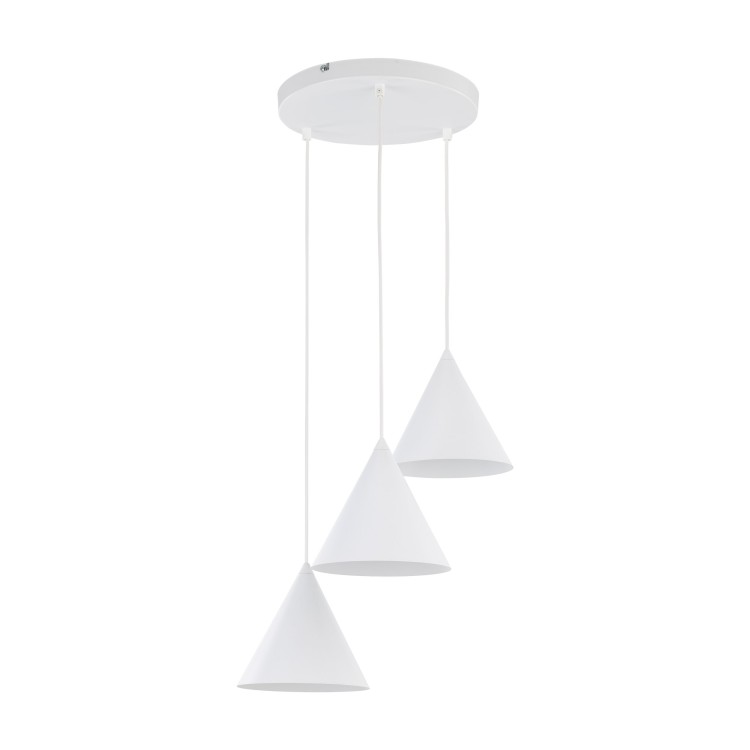 Suspension Cono 3 lumières – blanc – en métal – style moderne