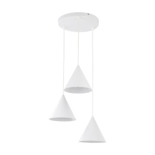 Suspension Cono 3 lumières – blanc – en métal – style moderne