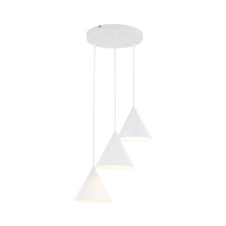 Suspension Cono 3 lumières – blanc – en métal – style moderne