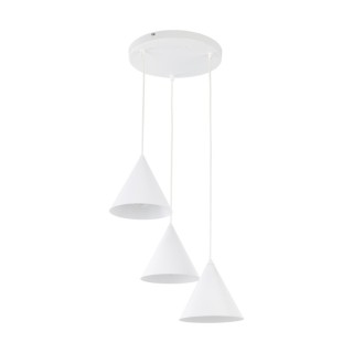 Suspension Cono 3 lumières – blanc – en métal – style moderne