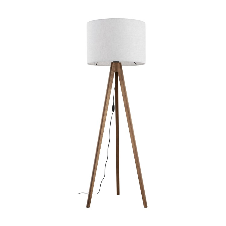 Lampadaire Grand – noix – en métal et bois – style moderne