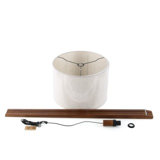 Lampadaire Grand – noix – en métal et bois – style moderne