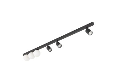 Plafonnier Vox 6 lumières – noir – en métal – style moderne et loft