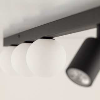 Plafonnier Vox 6 lumières – noir – en métal – style moderne et loft