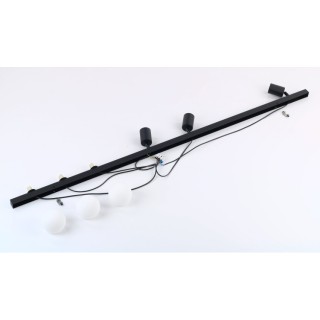 Plafonnier Vox 6 lumières – noir – en métal – style moderne et loft