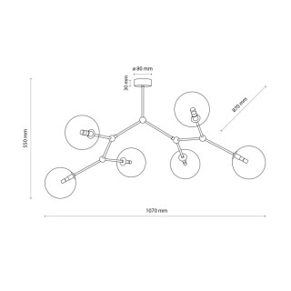 Plafonnier Fairy 6 lumières – doré – en métal – style moderne