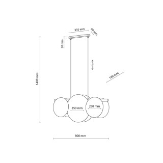 Suspension Pulse 3 lumières – blanc & pin – en métal et bois – style moderne