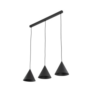Suspension Cono 3 lumières – noir – en métal – style moderne et loft