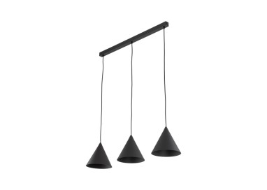 Suspension Cono 3 lumières – noir – en métal – style moderne et loft