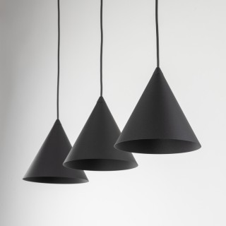 Suspension Cono 3 lumières – noir – en métal – style moderne et loft