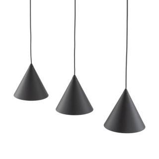 Suspension Cono 3 lumières – noir – en métal – style moderne et loft
