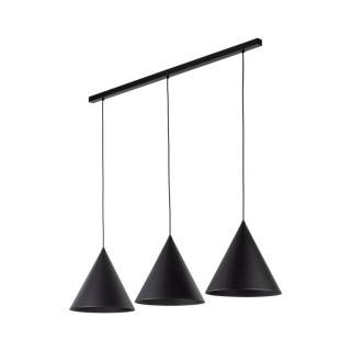 Suspension Cono 3 lumières – noir – en métal – style moderne et loft