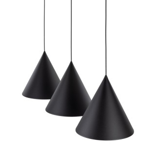 Suspension Cono 3 lumières – noir – en métal – style moderne et loft