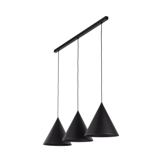 Suspension Cono 3 lumières – noir – en métal – style moderne et loft