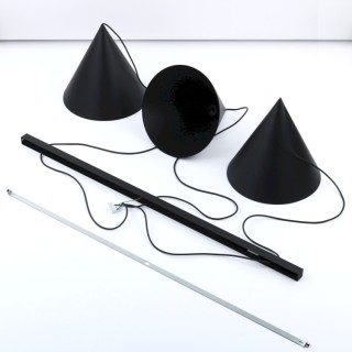 Suspension Cono 3 lumières – noir – en métal – style moderne et loft
