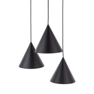 Suspension Cono 3 lumières – noir – en métal – style moderne et loft