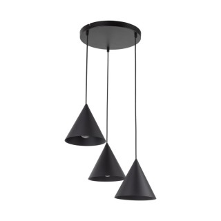 Suspension Cono 3 lumières – noir – en métal – style moderne et loft