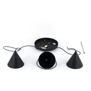 Suspension Cono 3 lumières – noir – en métal – style moderne et loft