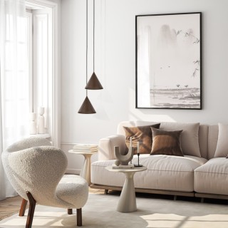 Suspension Cono 1 lumière – brun – en métal – style moderne