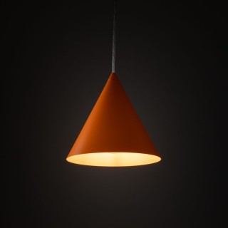 Suspension Cono 1 lumière – orange – en métal – style moderne