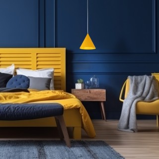 Suspension Cono 1 lumière – jaune – en métal – style moderne