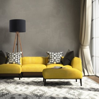 Lampadaire Grand – noix – en métal et bois – style moderne