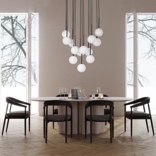 Suspension Martin – noir – en métal – style moderne