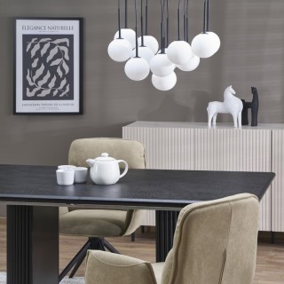 Suspension Martin – noir – en métal – style moderne