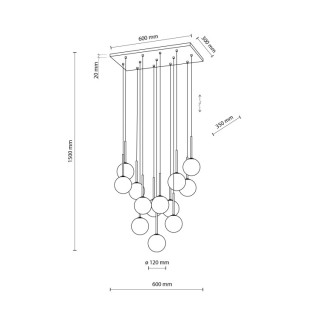 Suspension Martin – noir – en métal – style moderne