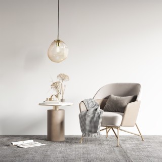 Suspension Sol 1 lumière – doré & noir – en métal – style moderne et loft