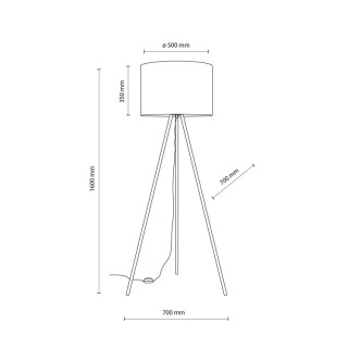 Lampadaire Umberto 1 lumière – doré & noir – en métal – style moderne
