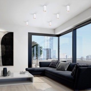 Plafonnier Tune – blanc – en métal – style moderne et loft