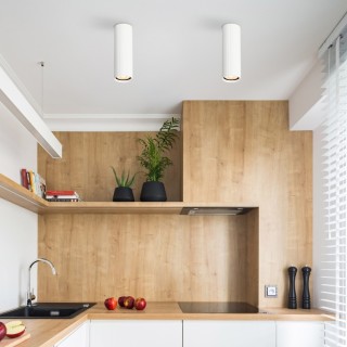 Plafonnier Tune – blanc – en métal – style moderne et loft