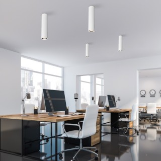 Plafonnier Tune – blanc – en métal – style moderne et loft