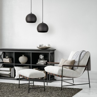 Suspension Zoe 1 lumière – noir – en métal – style moderne et loft